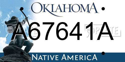 A67641A Oklahoma License Plate