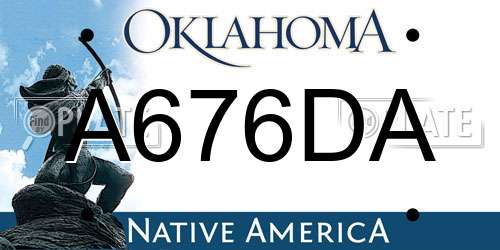 A676DA Oklahoma License Plate