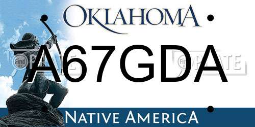 A67GDA Oklahoma License Plate