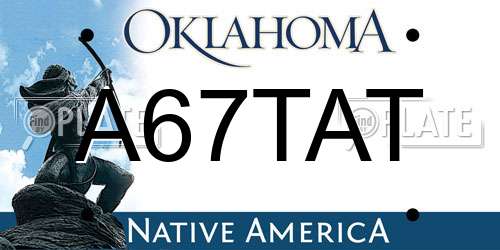 A67TAT Oklahoma License Plate