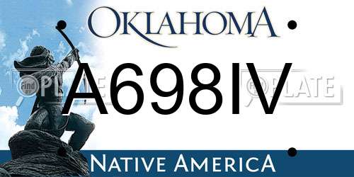 A698IV Oklahoma License Plate