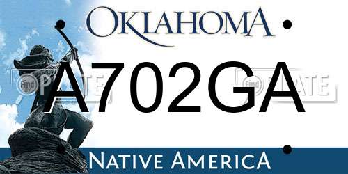 A702GA Oklahoma License Plate