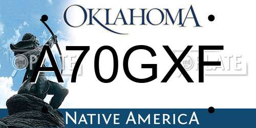 A70GXF Oklahoma License Plate
