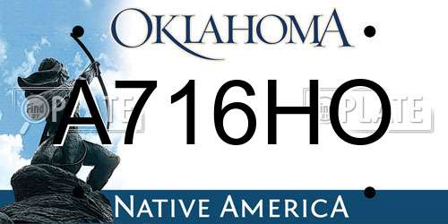 A716HO Oklahoma License Plate