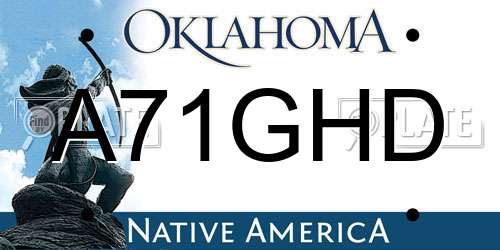 A71GHD Oklahoma License Plate