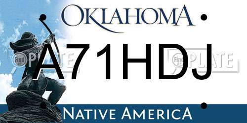 A71HDJ Oklahoma License Plate
