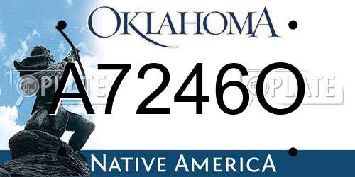 A7246O Oklahoma License Plate