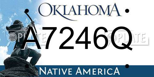 A7246Q Oklahoma License Plate