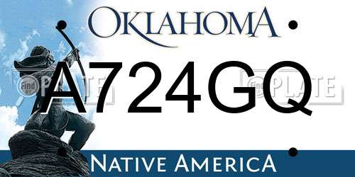 A724GQ Oklahoma License Plate