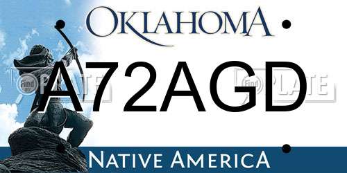 A72AGD Oklahoma License Plate