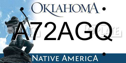 A72AGQ Oklahoma License Plate