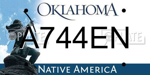 A744EN Oklahoma License Plate