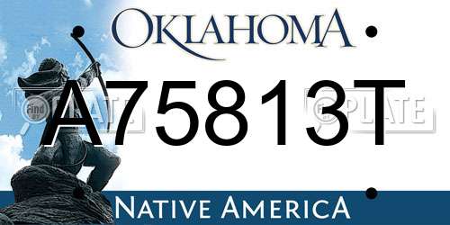 A75813T Oklahoma License Plate