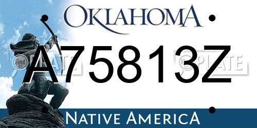 A75813Z Oklahoma License Plate