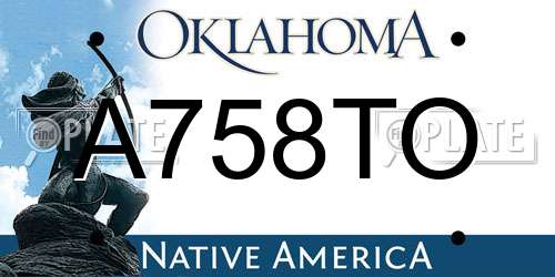 A758TO Oklahoma License Plate