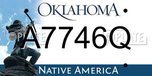 A7746Q Oklahoma License Plate