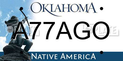 A77AGO Oklahoma License Plate