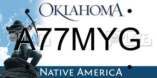 A77MYG Oklahoma License Plate