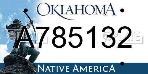 A785132 Oklahoma License Plate