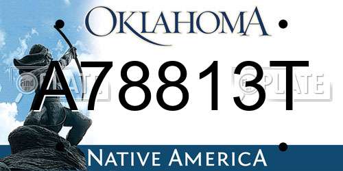 A78813T Oklahoma License Plate