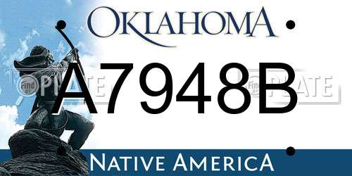 A7948B Oklahoma License Plate