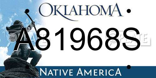 A81968S Oklahoma License Plate