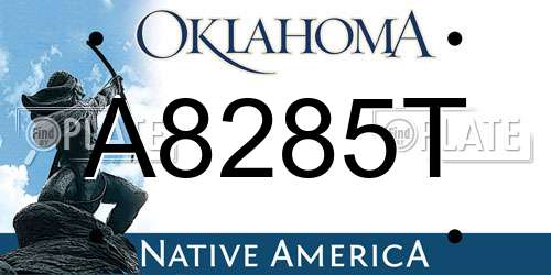 A8285T Oklahoma License Plate