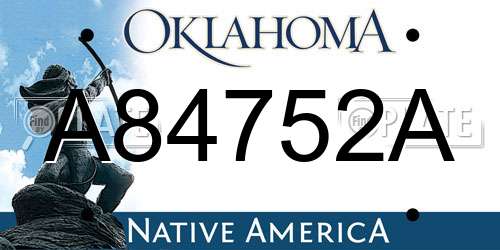 A84752A Oklahoma License Plate