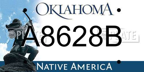 A8628B Oklahoma License Plate