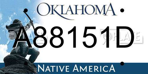 A88151D Oklahoma License Plate