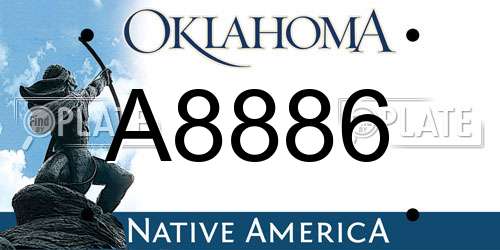 A8886 Oklahoma License Plate
