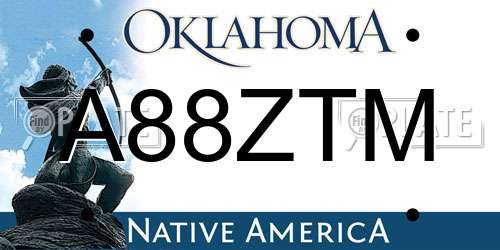 A88ZTM Oklahoma License Plate