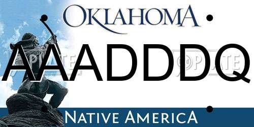AAADDDQ Oklahoma License Plate