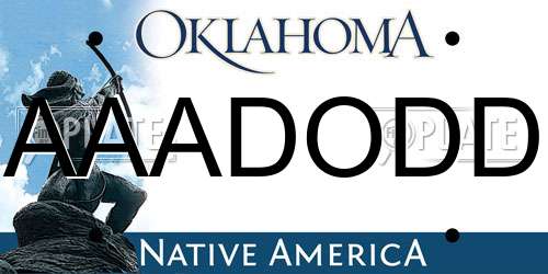 AAADODD Oklahoma License Plate