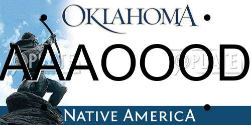 AAAOOOD Oklahoma License Plate
