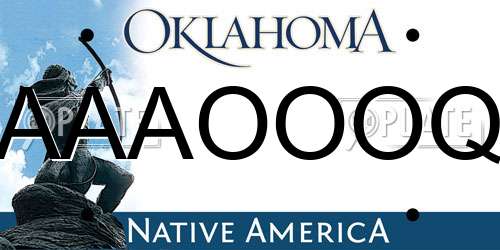 AAAOOOQ Oklahoma License Plate