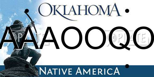 AAAOOQO Oklahoma License Plate