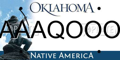 AAAQOOO Oklahoma License Plate