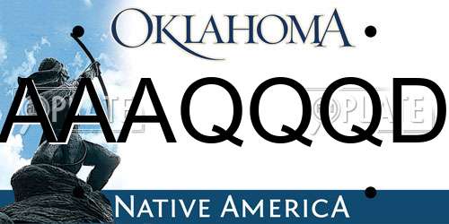 AAAQQQD Oklahoma License Plate