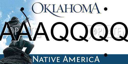 AAAQQQQ Oklahoma License Plate