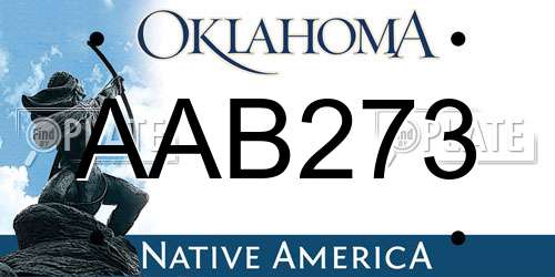 AAB273 Oklahoma License Plate