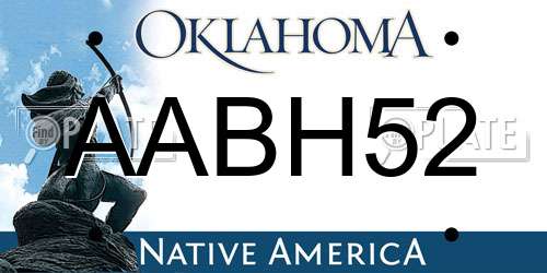 AABH52 Oklahoma License Plate