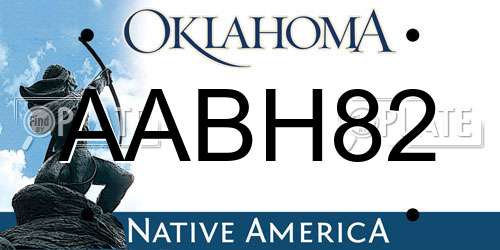 AABH82 Oklahoma License Plate