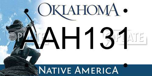 AAH131 Oklahoma License Plate