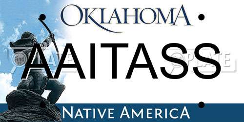 AAITASS Oklahoma License Plate