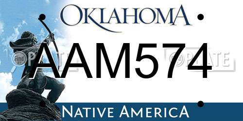 AAM574 Oklahoma License Plate