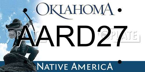 AARD27 Oklahoma License Plate