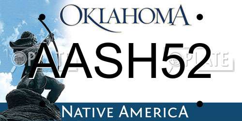 AASH52 Oklahoma License Plate