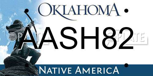 AASH82 Oklahoma License Plate