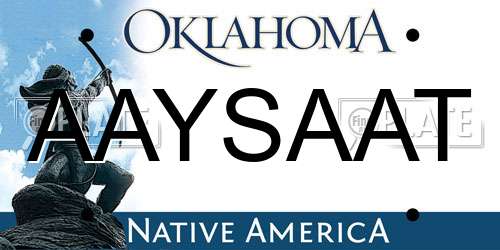 AAYSAAT Oklahoma License Plate